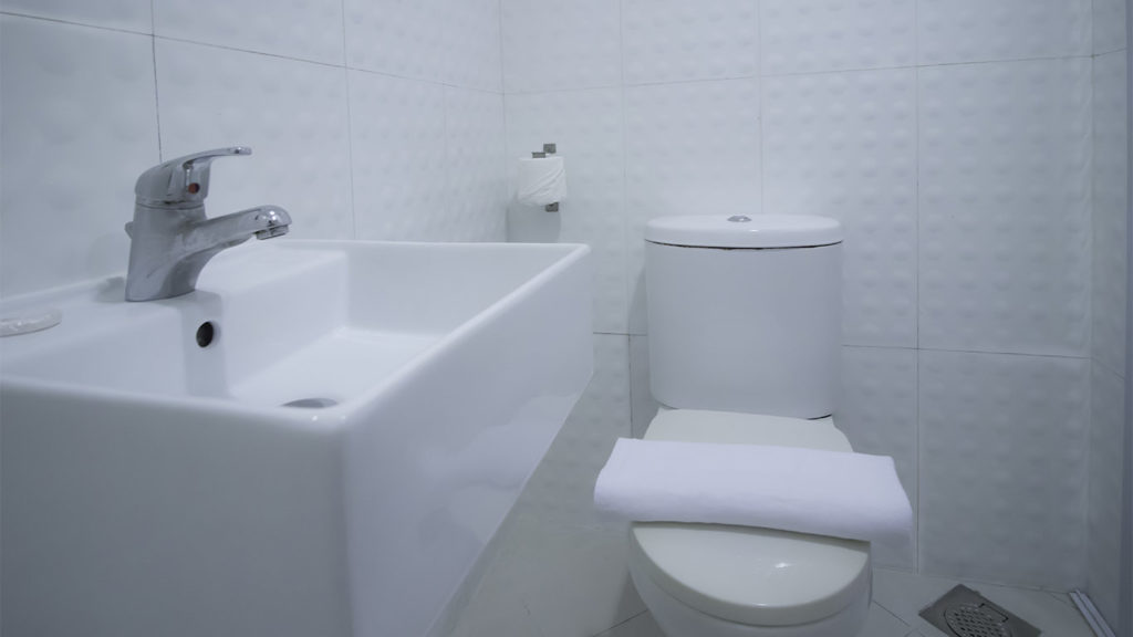 Lavender Hotel Single Room no window bathroom